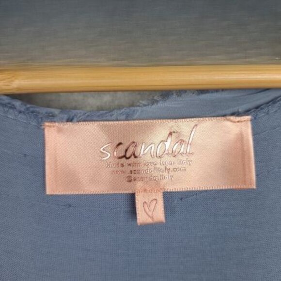 Scandal Sky Blue Silk Ruffles Maxi Dress - Picture 5 of 5